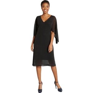 NWT Modcloth Black Promised You Heaven Sheer Metallic Mesh Midi Dress Size Mediu